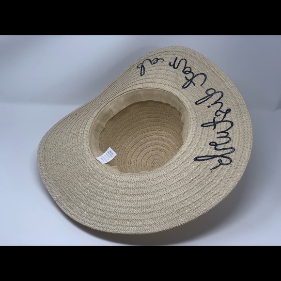 Embroidered Flappy Sun Straw Hat Do Not Disturb - Picture 2 of 4